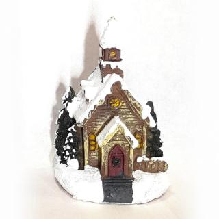 Ledes házikó, tűzoltóság. Mérete: 6x6,5x10 cm