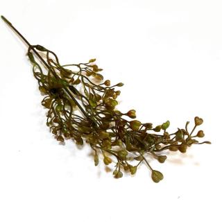 Műzöld, sötétbarnás levelekkel, hossza kb. 20 cm