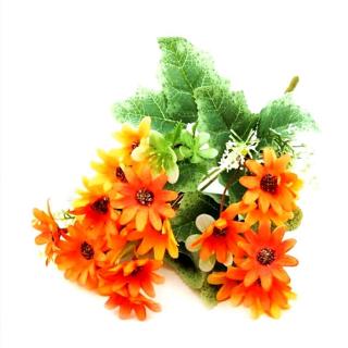 Narancssárga vegyes csokor, 20 virág/csokor. Virág átmérője kb. 3,5 cm