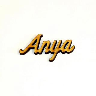 Natúr fa 'Anya' felirat. Mérete: 45x25 mm