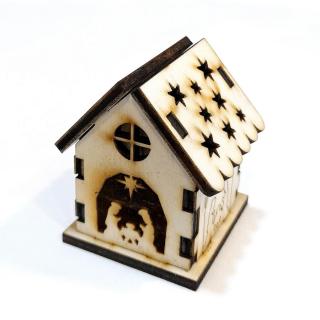 Natúr fa kicsi házikó, mérete: 4,2x4,5x5,5 cm