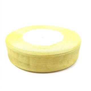 Organza szalag, krémsárga, szélessége: 20 mm. Az ár egy méterre vonatkozik