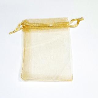 Organza tasak, aranysárga. Mérete: 7x12 cm