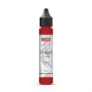 Pentart bársonypor, piros, 30 ml
