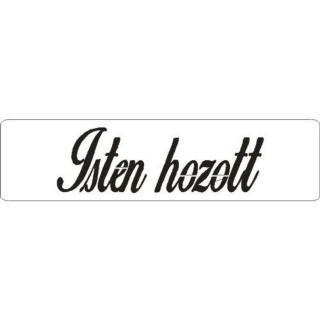 Stencil, ’Isten hozott’. Mérete: 50x195x0,2 mm