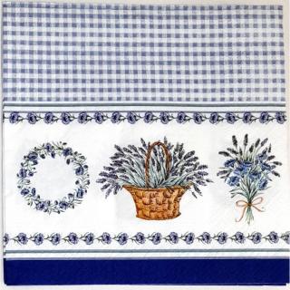 Szalvéta - levenduláskosár