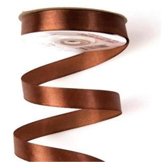 Szatén szalag sötétbarna, szélessége: 12 mm.  Az ár egy méterre vonatkozik