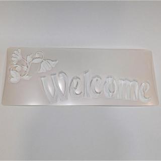 Vékony stencil - Welcome.  Mérete: 80x195x0,2 mm