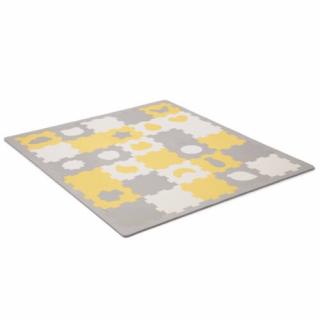 Kinderkraft szivacspuzzle szőnyeg, Luno Shape 30db sárga-szürke
