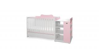 Lorelli Multi kombi ágy 190x72 - White Orchid Orchid Pink