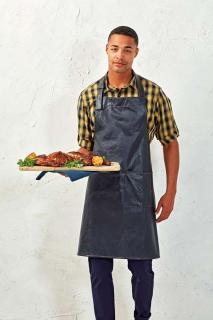 FAUX LEATHER BIB APRON