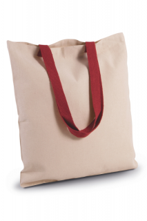 FLAT CANVAS SHOPPER WITH CONTRAST HANDLE