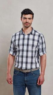 'GINMILL' CHECK - MEN'S LONG SLEEVE COTTON SHIRT