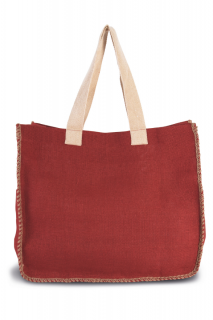 JUTE BAG WITH CONTRAST STITCHING