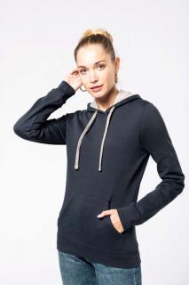 LADIES' CONTRAST HOODED SWEATSHIRT