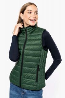 LADIES' LIGHTWEIGHT SLEEVELESS FAKE DOWN JACKET