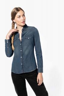 LADIES' LONG-SLEEVED DENIM SHIRT