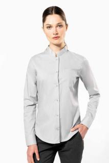 LADIES' LONG-SLEEVED MANDARIN COLLAR SHIRT