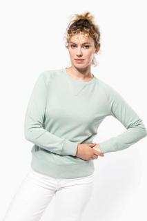 LADIES' ORGANIC COTTON CREW NECK RAGLAN SLEEVE SWEATSHIRT