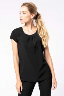 LADIES' SHORT-SLEEVED CREPE BLOUSE