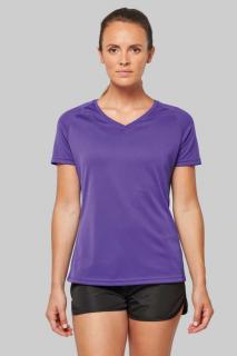 LADIES' V-NECK SHORT SLEEVE SPORTS T-SHIRT