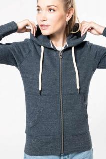 LADIES' VINTAGE ZIPPED HOODED SWEATSHIRT