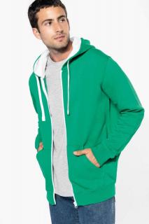 MEN'S CONTRAST HOODED FULL ZIP SWEATSHIRT