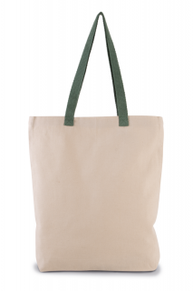 SHOPPER BAG WITH GUSSET AND CONTRAST COLOUR HANDLE