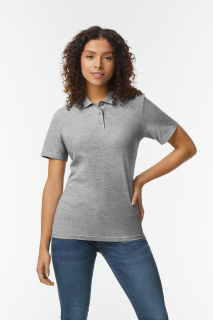 SOFTSTYLE® LADIES' DOUBLE PIQUÉ POLO WITH 3 COLOUR-MATCHED BUTTONS