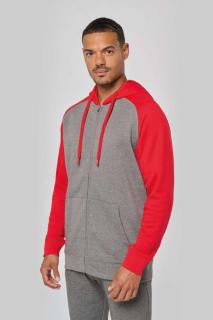 UNISEX TWO-TONE ZIPPED HOODED FLEECE JACKET