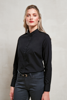 WOMEN'S BANDED COLLAR 'GRANDAD' SHIRT