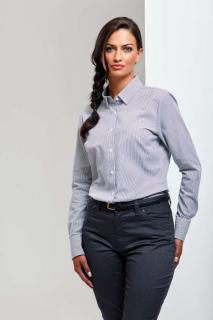 WOMEN'S COTTON RICH OXFORD STRIPES SHIRT