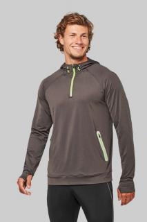 ZIP NECK HOODED SPORTS SWEATSHIRT