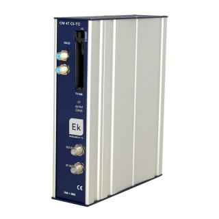 Ekselans CM 4T-CI-TC moduláris fejállomási egység, 1×RF bemenet (4×DVB-T2/C), 2xCI aljzat, 1×RF kimenet (4×DVB-T/C)