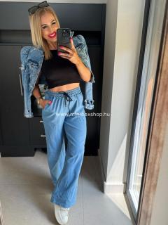 DENIM gumírozott derekú nadrág