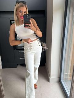 LEILA white francia farmernadrág