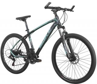 MAKE MK930 B074 alumínium váz zárható teleszkóp tárcsafék Shimano 21 sebesség 26"-os kerekek 17" váz MTB kerékpár szürke-kék