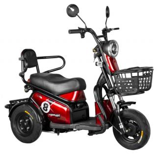 Vigor EB08 elektromos háromkerekű robogó motor tricikli piros