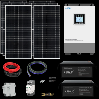 3KW HIBRID NAPELEMES RENDSZER (SZIGETÜZEMŰ 24V) - ARDAX - BARKÁCSNOMÁD2 LIFEPO4