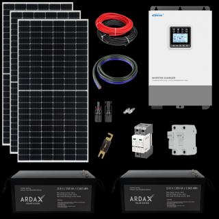 3kW HYBRID NAPELEMES RENDSZER - LifePo4 Akku(5,12kWh) (SZIGET ÜZEMŰ 24V) - AR-SYSTEM-5