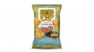 Corn Up teljes kiőrlésű sárga kukorica tortilla chips fekete olivabgyó és paradicsom ízesítéssel 60g