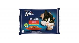 Félix Fantastic Házias Válogatás csirke paradicsommal aszpikban és marhahús sárgarépával aszpikban macskaeledel 4*85g