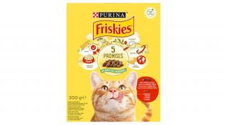 Friskies teljes értékű állateledel felnőtt macskáknak hússal, csirkével és zöldségekkel 300 g