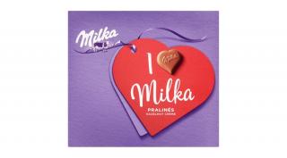 Milka I love Milka alpesi tejcsokoládé praliné mogyorós krémtöltelékkel 110 g