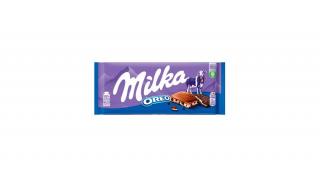 Milka Oreo alpesi tejcsokoládé kakaós kekszdarabkákkal és vaníliaízű tejes krémtöltelékkel 100 g