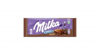 Milka Oreo Choco alpesi tejcsokoládé kakaós krémtöltelékkel és kakaós kekszdarabokkal 100 g