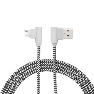 Delight USB - microUSB Gamer adatkábel, fehér-fekete, 2m