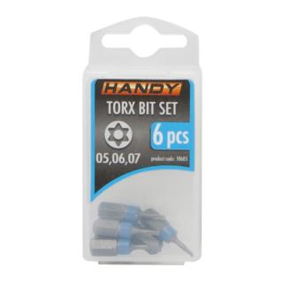 Handy torx 05,06,07 BIT készlet tároló dobozkával, 6db/csomag