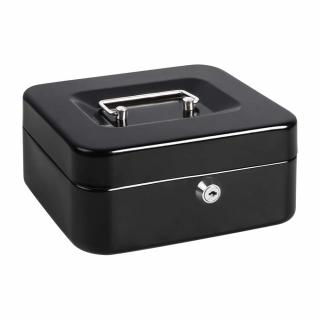 XMAX Cashbox pénzkazetta kulcsos zárral, belső tálcával, fekete, 30cm