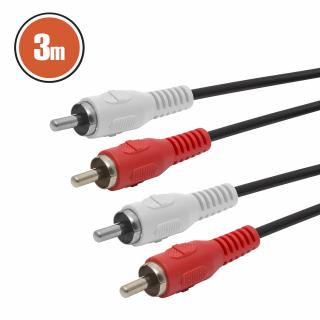 XMAX RCA audio kábel (2 x RCA dugó - 2 x RCA dugó), 3m